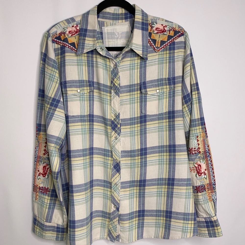 Johnny Was 3J Workshop Flannel Shirt L